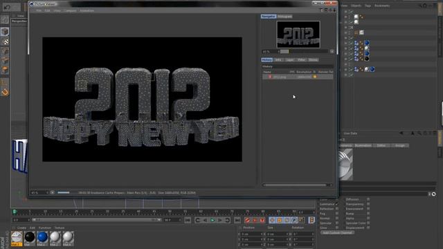 Speed Art 6 - Happy new year 2012 - Cinema 4D / Photoshop CS5.5 смотреть онлайн