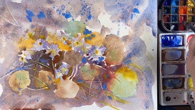 Рисуем акварелью синие подснежники смотреть онлайн