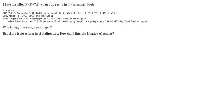 Ubuntu: How do you find php.ini in ubuntu for phpv7.2? смотреть онлайн
