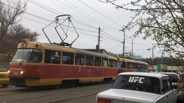 Трамваи Tatra T3SU №112 и №109 (СМЕ) смотреть онлайн