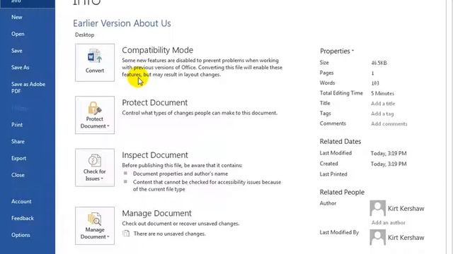 Word 2016: Converting Earlier Or Previous Versions To Word 2016 смотреть онлайн