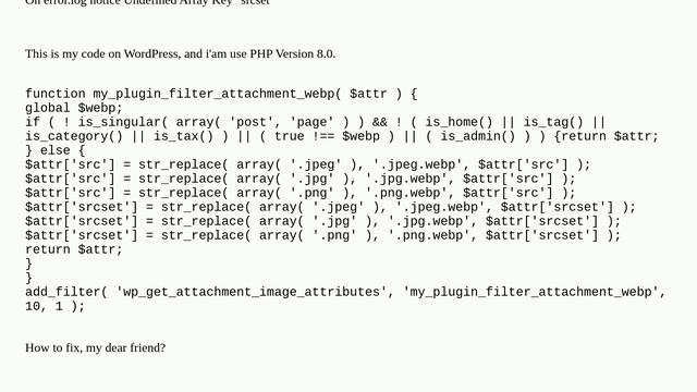 Please Help Me, How to Fix PHP Error Undefined Array Key "srcset" смотреть онлайн