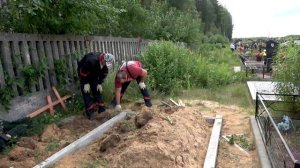 Монтаж фундаментов на Кладбищах Минска  из бессерного блока.