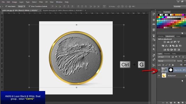 Tutorial Photoshop Cara Membuat Gambar Relief di Koin Emas смотреть онлайн