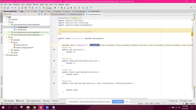 Display images in Custom Grid View using Material Design in Android Studio смотреть онлайн