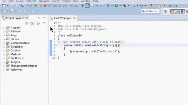 HelloWorld java program eclipse смотреть онлайн