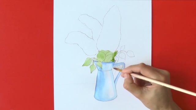 РИСУЕМ СИРЕНЬ АКВАРЕЛЬЮ ✿ ВАЗА И ЦВЕТЫ ✿УРОКИ РИСОВАНИЯ смотреть онлайн