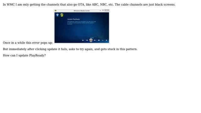 Can't update PlayReady in Windows Media Center смотреть онлайн