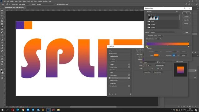 Photoshop Tutorial: Split Color Text | Двухцветный текст смотреть онлайн
