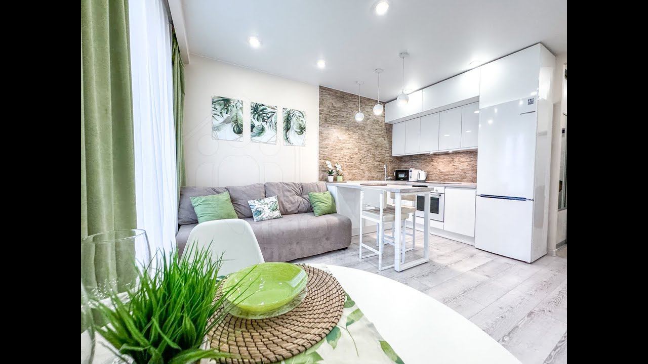 Рум-тур по 1-к квартире на Седова, 71 (аренда в ЖК "4 Солнца") смотреть онлайн