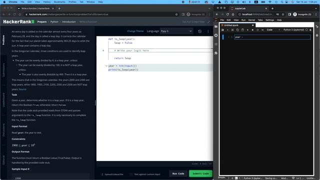 6. Write a Function: Hackerrank | Python | Solution смотреть онлайн