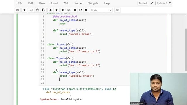?♂️ Program on abstract class in Python | Python By Surendra смотреть онлайн