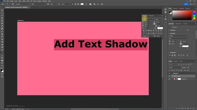 How to Add Text and Text Drop Shadow in Photoshop , tutorial for beginners смотреть онлайн