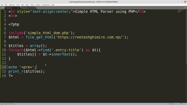 Simple HTML parser using PHP смотреть онлайн