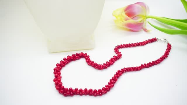 Бусы натуральный Коралл красный ожерелье колье красивые украшение из коралла 3712 Хорошие Вещи