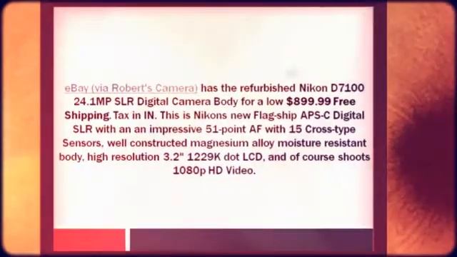 Nikon D7100 24.1MP SLR Digital Camera Body Only (REFURB) $89 смотреть онлайн