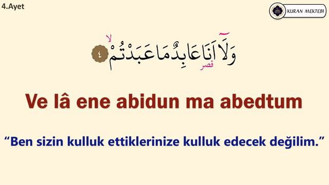 Kafirun Suresi Ezberle (Her Ayet 3 Tekrar)