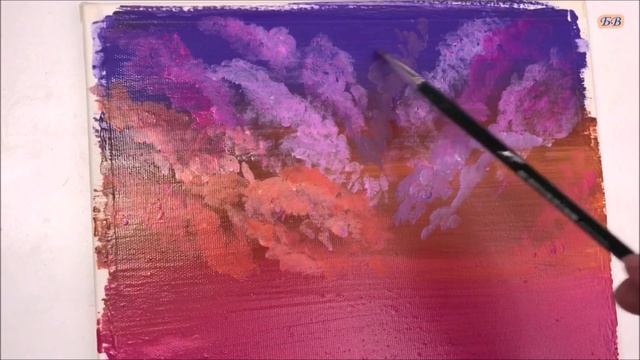 Картина акрилом на холсте, шаг за шагом | Горы.Птицы| Для отдыха | Satisfying Relaxing ASMR #пейзаж смотреть онлайн