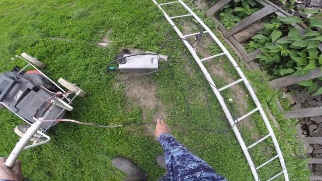 Газонокосилка электрическая из детской коляски своими руками. смотреть онлайн