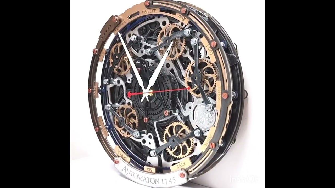 Automaton 1745 Moving Gears Wall Clock By WOODANDROOT