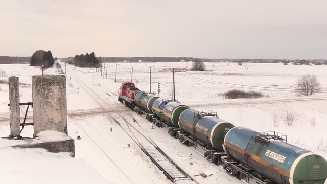 Тепловоз ТЭМ ТМХ-073 и Штадлерский дизель-поезд 2314 / TEM TMH-073 and Stadler DMU 2314 смотреть онлайн