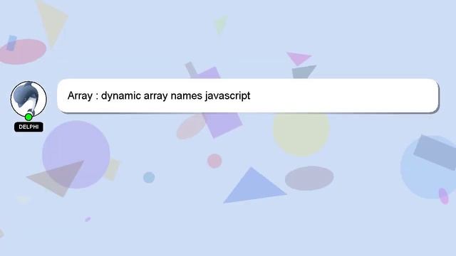 Array : dynamic array names javascript смотреть онлайн