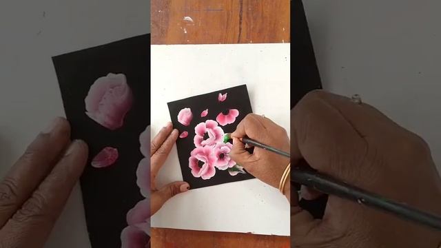 one stroke flower painting for Beginners #shorts #easy flower painting смотреть онлайн