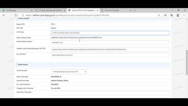 PPK Input eKontrak di SPSE V.4.3 #LPSEKEMENTAN смотреть онлайн