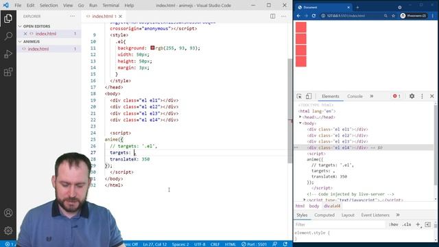 Anime.js - Эпизод 1 - Целевые элементы - Targets смотреть онлайн