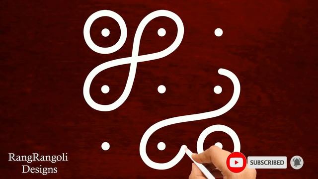 small Apartment kolam 3X3 dots | easy rangoli designs | daily rangoli design | RangRangoli designs смотреть онлайн