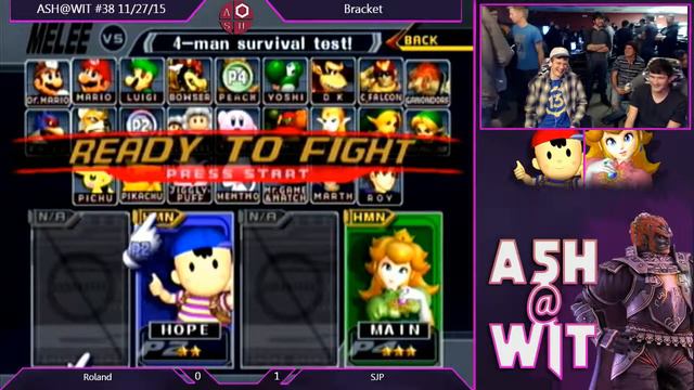 Roland (Ness) vs SJP (Peach) - ASH@WIT #38 Melee Bracket смотреть онлайн