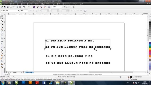 TUTO COREL X6 COMO ESPACIAR TEXTOS Y TRAYECTOS смотреть онлайн