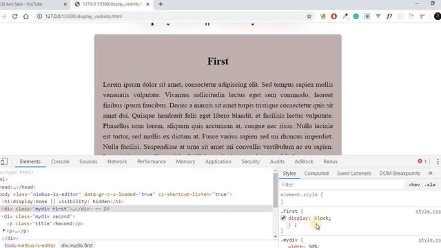 CSS - display:none & visibility:hidden (Arabic) смотреть онлайн