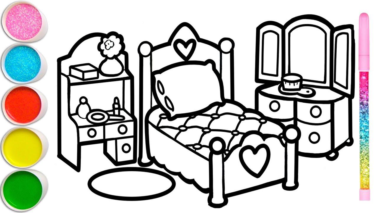 How to draw a bride and groom, a bed, a palace, a rainbow and a unicorn, a cake for children смотреть онлайн