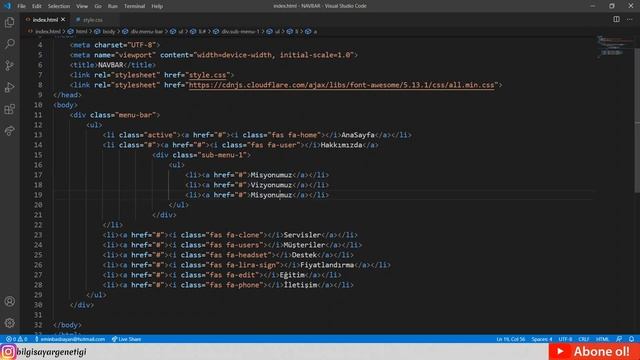 HTML VE CSS | NAVBAR YAPIMI смотреть онлайн
