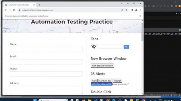 Selenium with Python Tutorial - 28 : Alerts / Popups handling