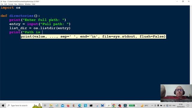 Python Programming - OS LIST DIR Path 2023 смотреть онлайн