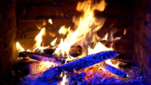 Fireplace With Crackling Fire Sounds. Christmas Fireplace 2024