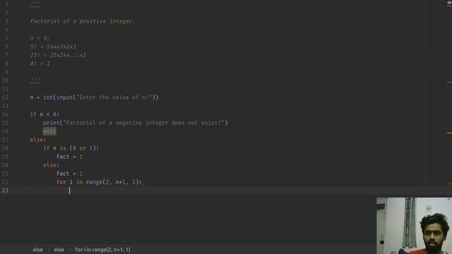 Scientific Python: 016: Factorial of a number, exit keyword, and nested for loop смотреть онлайн
