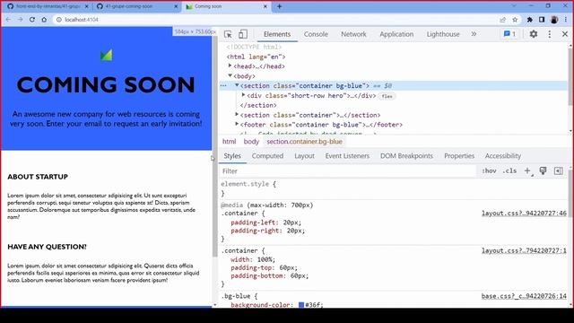 Coming soon project: main ir footer sekcijos, apie git branch'us, FontAwesome - 41 grupė (19) смотреть онлайн