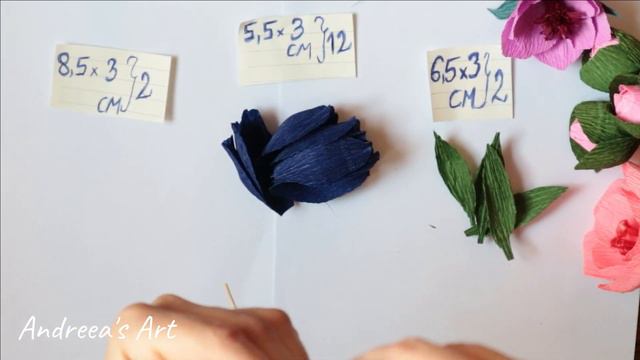 DIY | Beautiful Flower From Crepe Paper | Step By Step | Andreea's Art смотреть онлайн