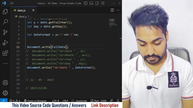 Date In Javascript | Javascript Tutorial In Hindi #30 смотреть онлайн