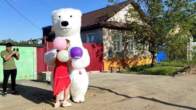 Многие хотят себе такой подарок! Поздравление от белого медведя смотреть онлайн