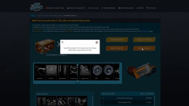 Play Rocket League Crate Simulator Win 20 x Free Crates Everyday - How To Get Free Impact Crates? смотреть онлайн