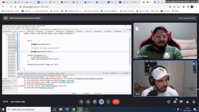 Aula 5 - Padrinho de programador - Exceções em Java смотреть онлайн