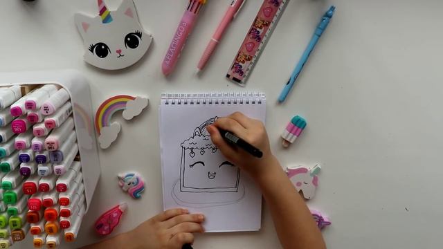 Рисуем с Алисой красивый тортик радужный единорог#рисование #рисованиедлядетей #рисуем_дома смотреть онлайн