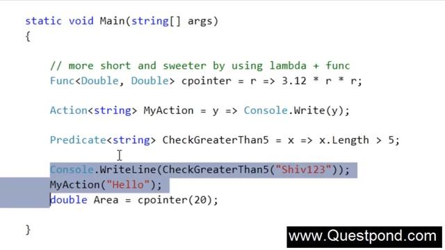 What is Lambda expressions , Action , Func and Predicate ? | C# Interview Questions & Answers смотреть онлайн