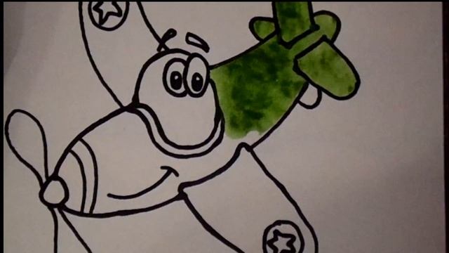 Самолетик рисуем и раскрашиваем видео для детей смотреть онлайн