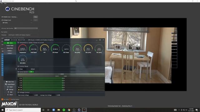 AMD Ryzen 5 5600G Cinebench R23 Test with Temparature Monitoring. (No GPU) смотреть онлайн