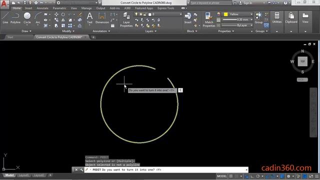 How to Convert Circle to Polyline in AutoCAD 2018 смотреть онлайн